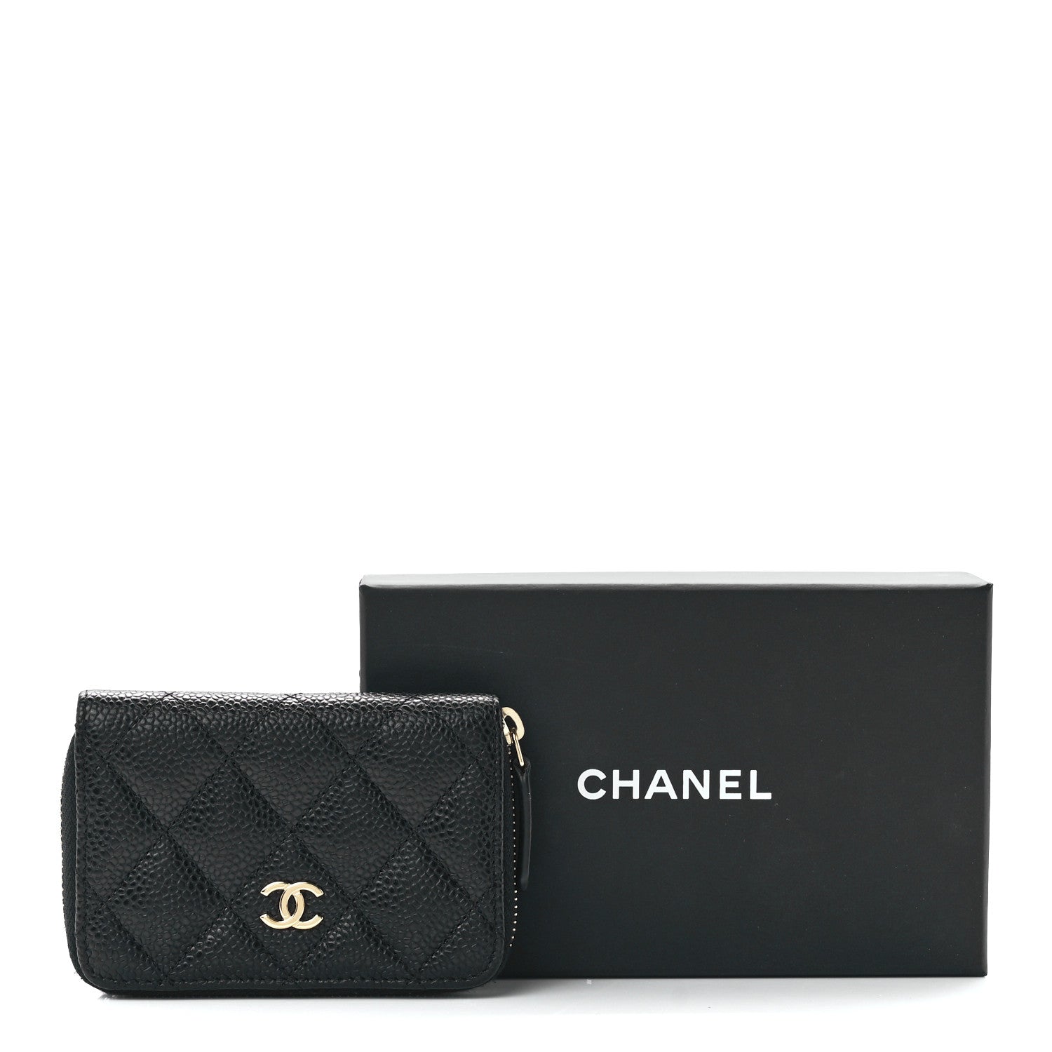 Chanel Caviar Quilted Zip Coin Purse Black 12 of 12