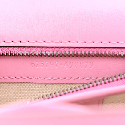 Gucci Boarded Dyana Lux Calfskin Web Small Bamboo 1947 Top Handle Bag Nice Pink 8 of 13