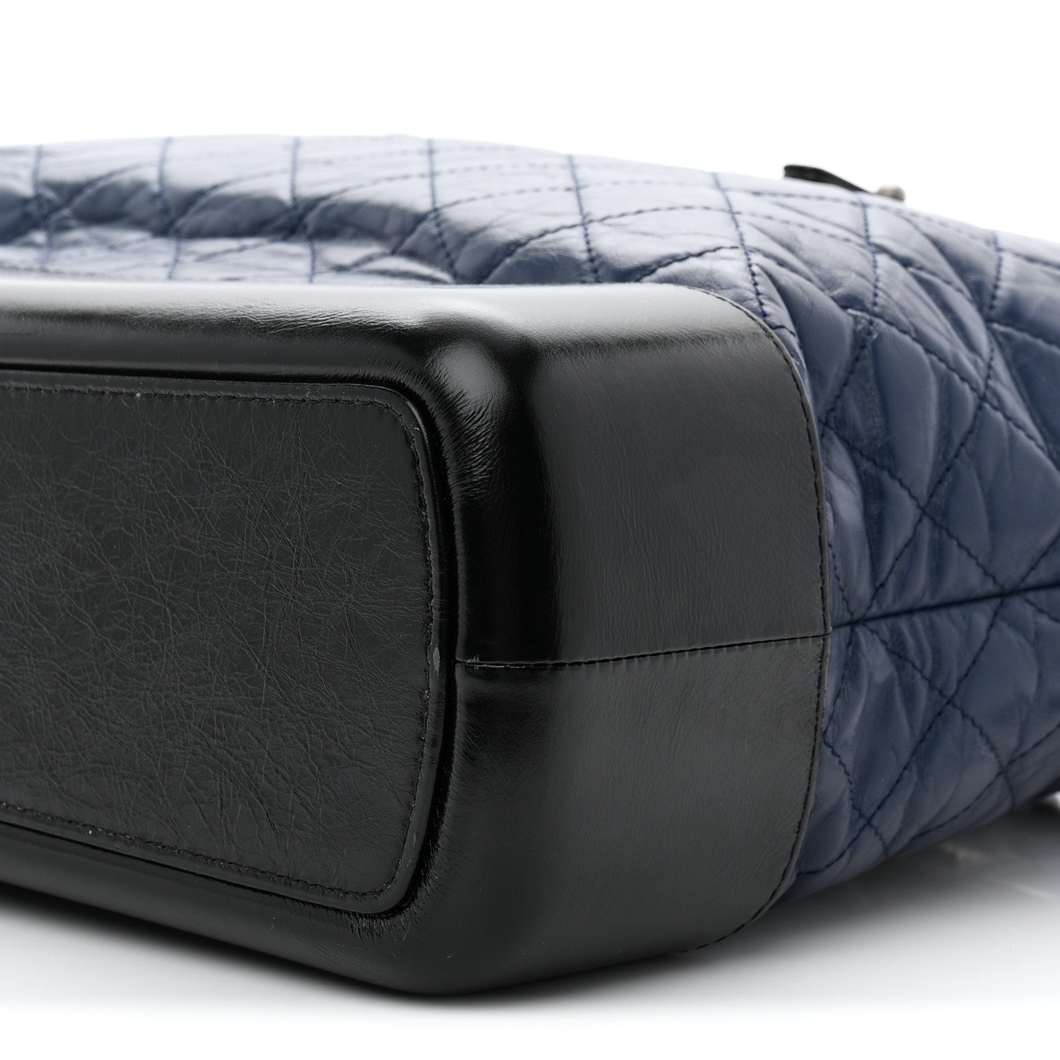 Chanel Aged Calfskin Quilted Large Gabrielle Shopping Tote Navy Black 10 of 10