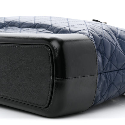 Chanel Aged Calfskin Quilted Large Gabrielle Shopping Tote Navy Black 10 of 10