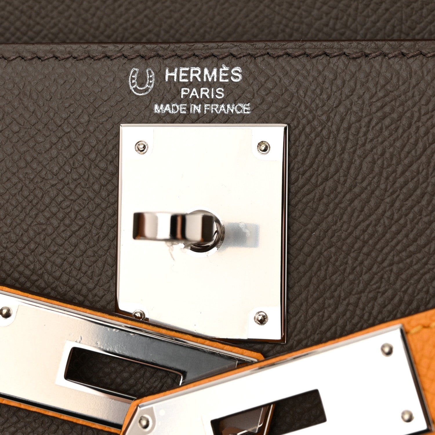 Hermes Epsom Horseshoe Kelly Sellier 28 Etain Jaune D'or 6 of 11