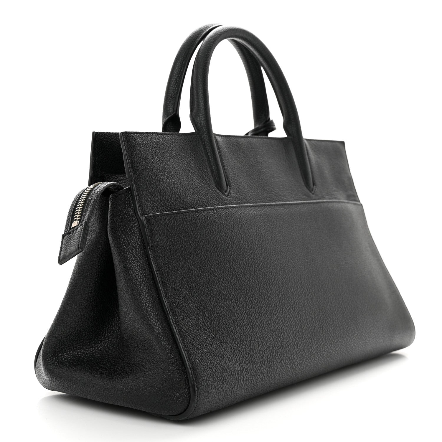 Saint Laurent Grained Calfskin Small Cabas Rive Gauche Black 3 of 10