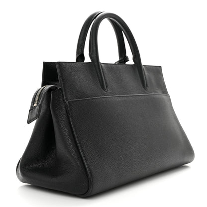 Saint Laurent Grained Calfskin Small Cabas Rive Gauche Black 3 of 10