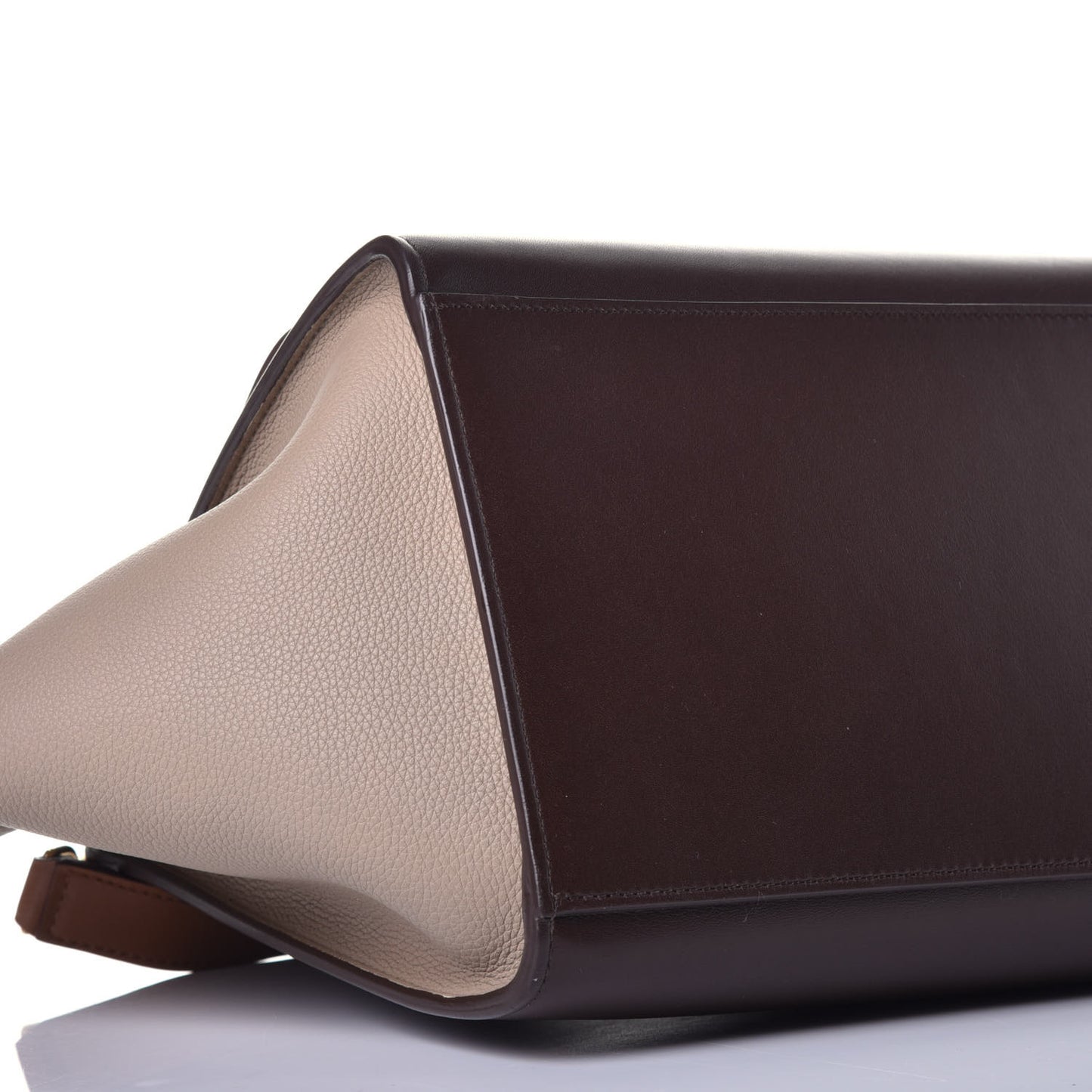 Satin Baby Grained Calfskin Medium Tri-Color Trapeze Tan