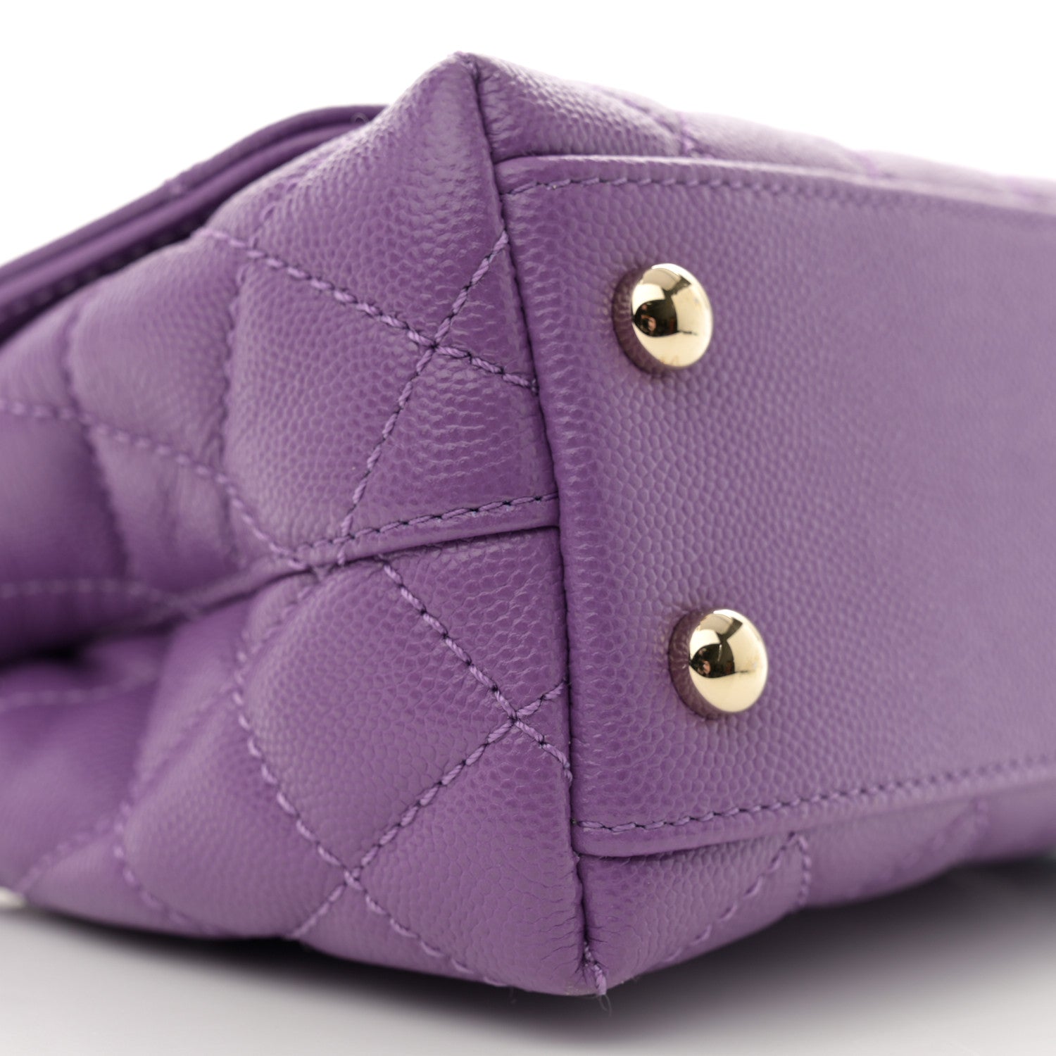 Chanel Caviar Quilted Extra Mini Coco Handle Flap Purple 9 of 10