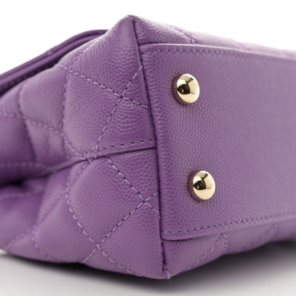 Chanel Caviar Quilted Extra Mini Coco Handle Flap Purple 9 of 10