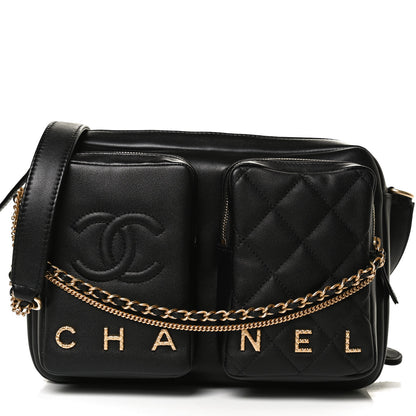 Chanel Calfskin Quilted Large Camera Case Black 8 of 13