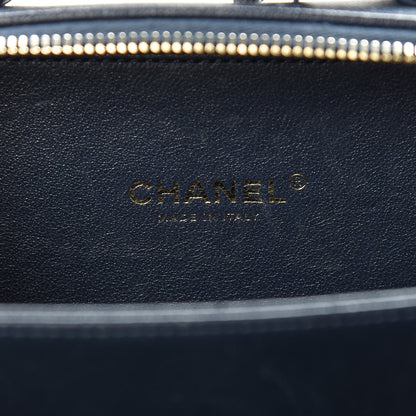 Chanel Caviar Quilted Small CC Filigree Vanity Case Navy 6 of 10