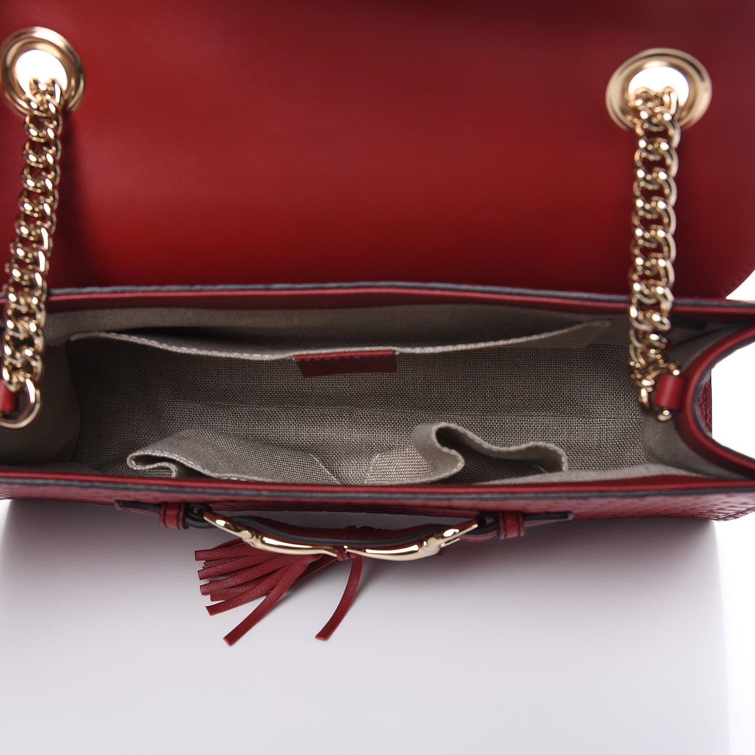 Gucci Microguccissima Medium Emily Chain Shoulder Bag Red 5 of 10