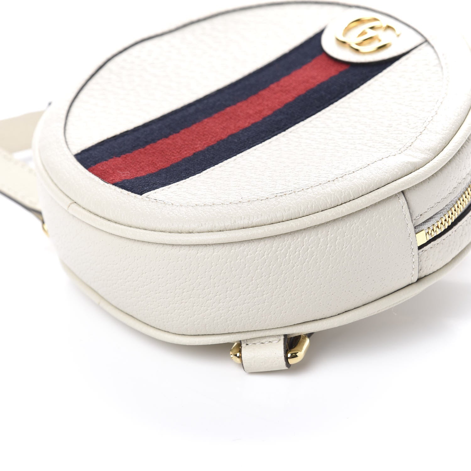 Gucci Textured Calfskin Web Mini Ophidia Round Backpack Mystic White 8 of 10