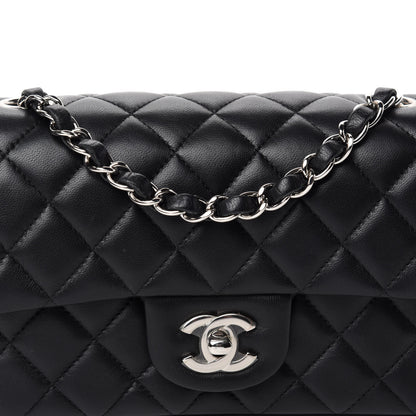Chanel Lambskin Quilted Mini Rectangular Flap Black 10 of 11