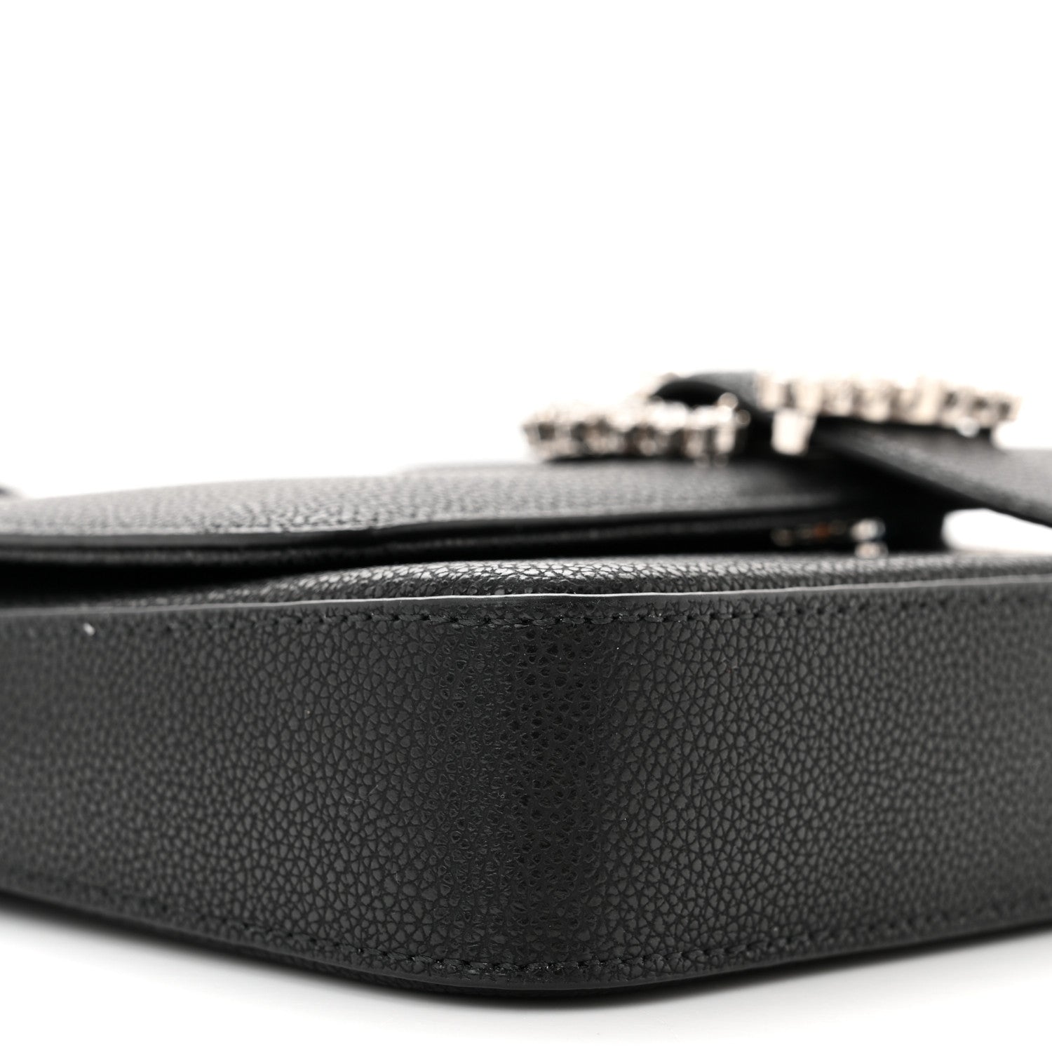 Jimmy Choo Calfskin Crystal Cheri Wallet on Chain Bag Black 8 of 10