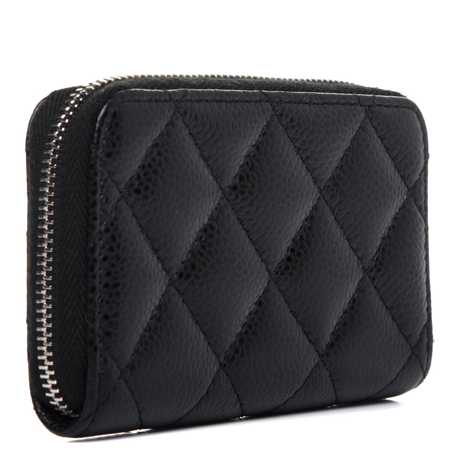 Chanel Caviar Quilted Zip Coin Purse Black 3 of 10