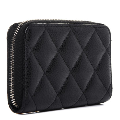 Chanel Caviar Quilted Zip Coin Purse Black 3 of 10
