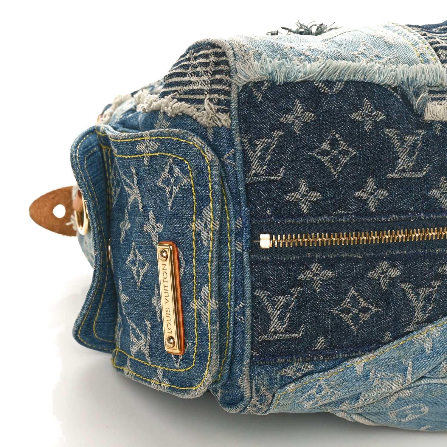 Louis Vuitton Denim Patchwork Speedy 30 Blue 7 of 9