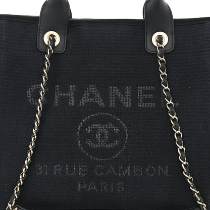 Chanel Mixed Fibers Small Deauville Tote Navy 8 of 10