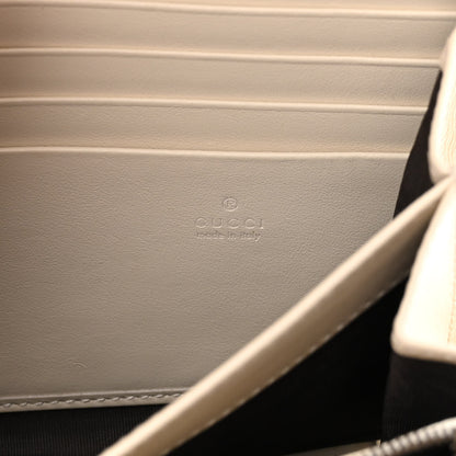 Gucci Calfskin Matelasse GG Marmont Chain Wallet Mystic White 6 of 15