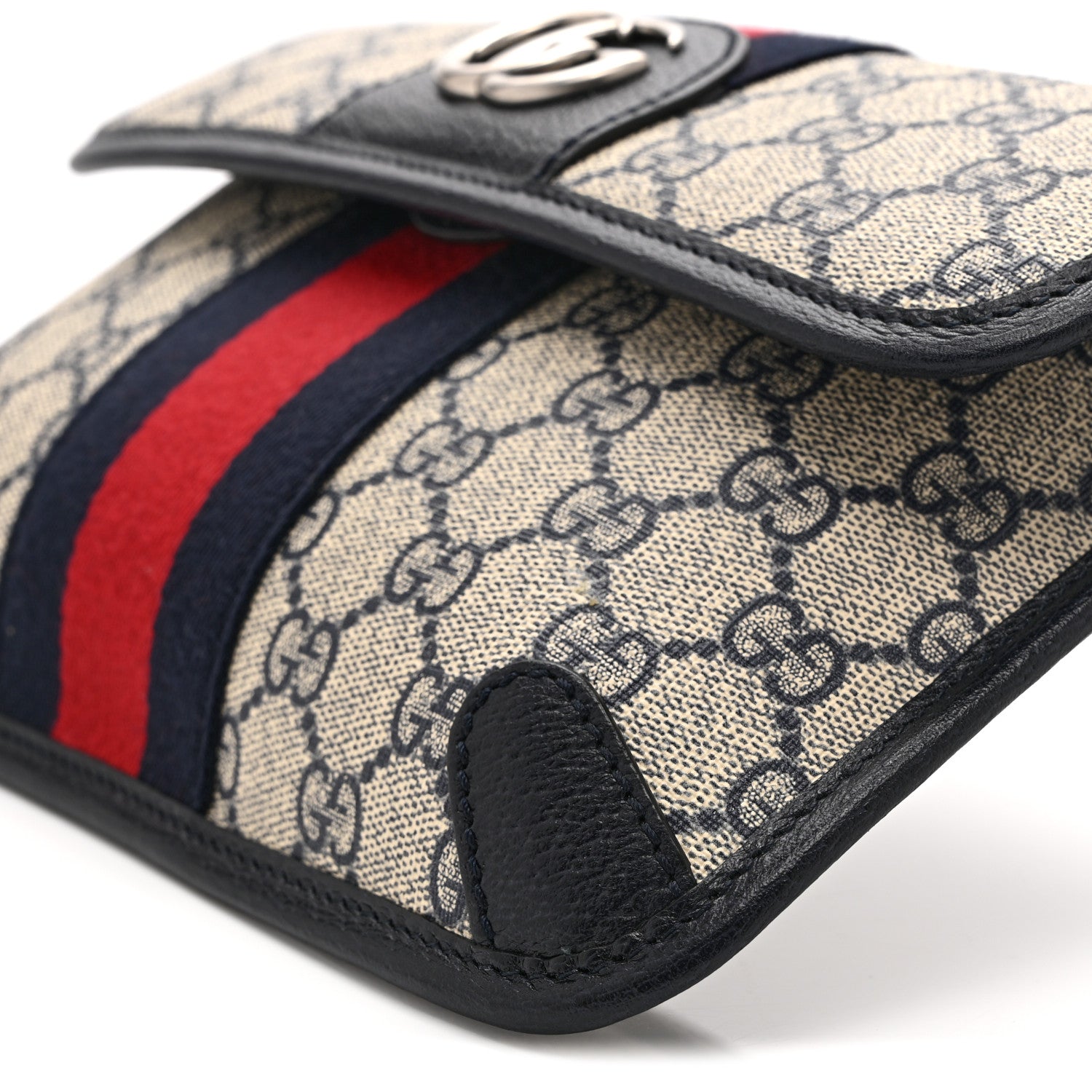 Gucci GG Supreme Monogram Web Small Ophidia Belt Bag 90 36 Beige Navy 10 of 10