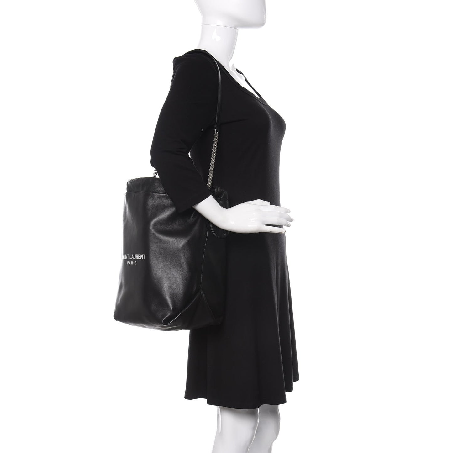 Lambskin Teddy Drawstring Bag Black