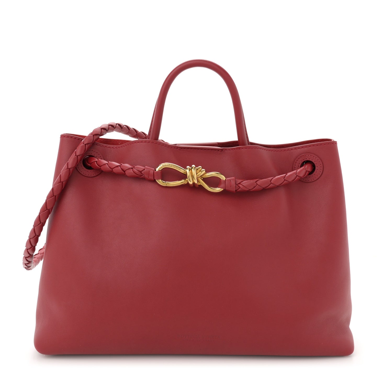Silky Calfskin Medium Andiamo Shoulder Bag Rosewood Space