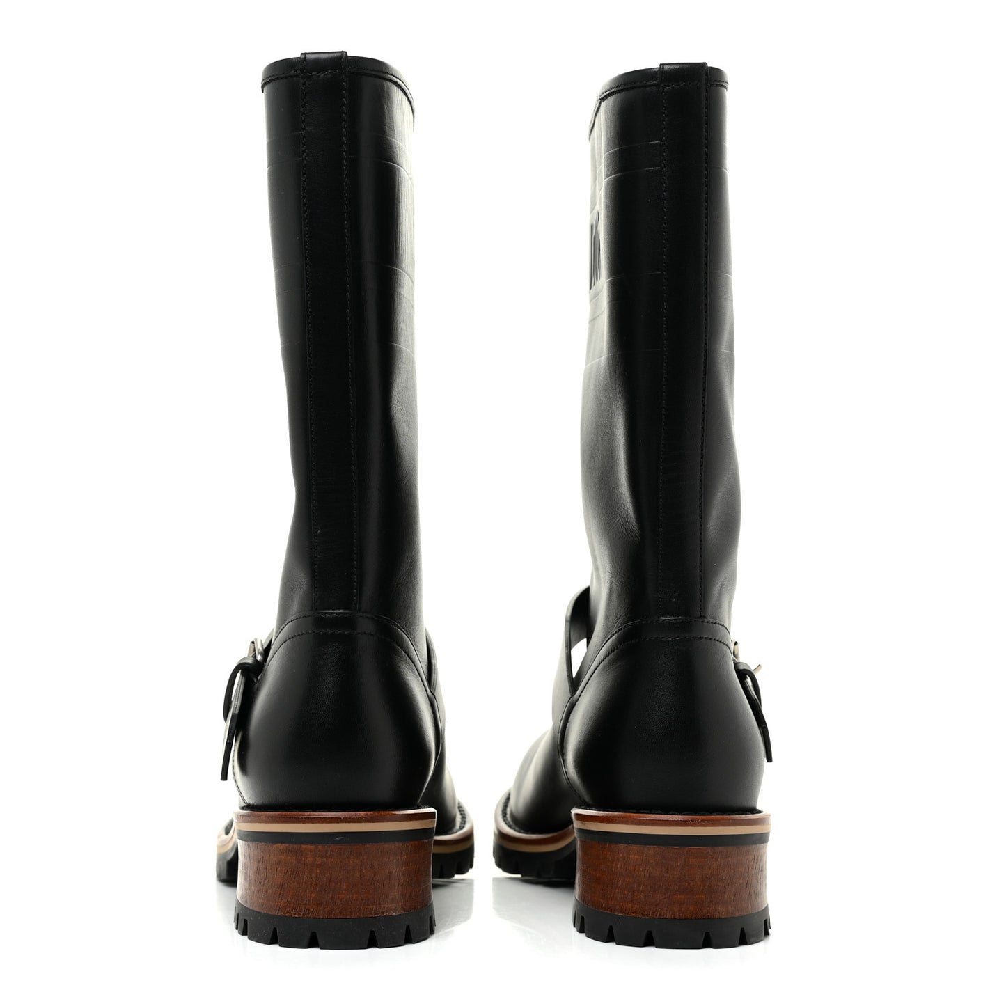 Calfskin Embossed Dior Quest 35mm Biker Boots 37 Black
