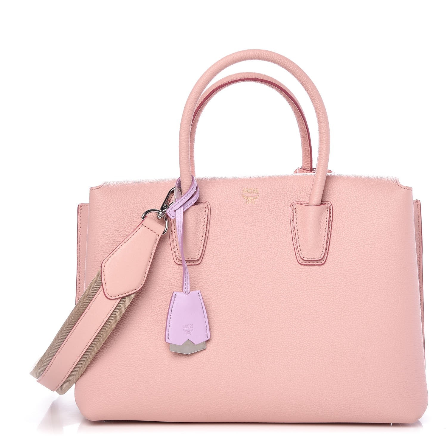 MCM Grained Calfskin Medium Milla Tote Pink Blush 1 of 8