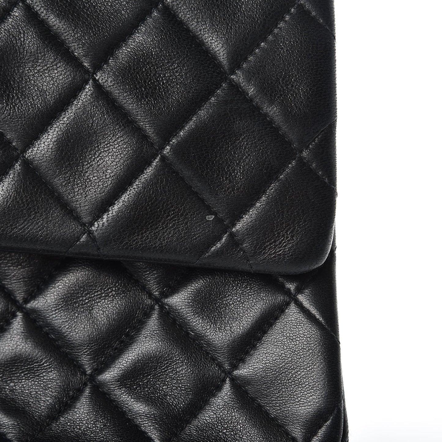 Lambskin Quilted Medium Double Flap Black