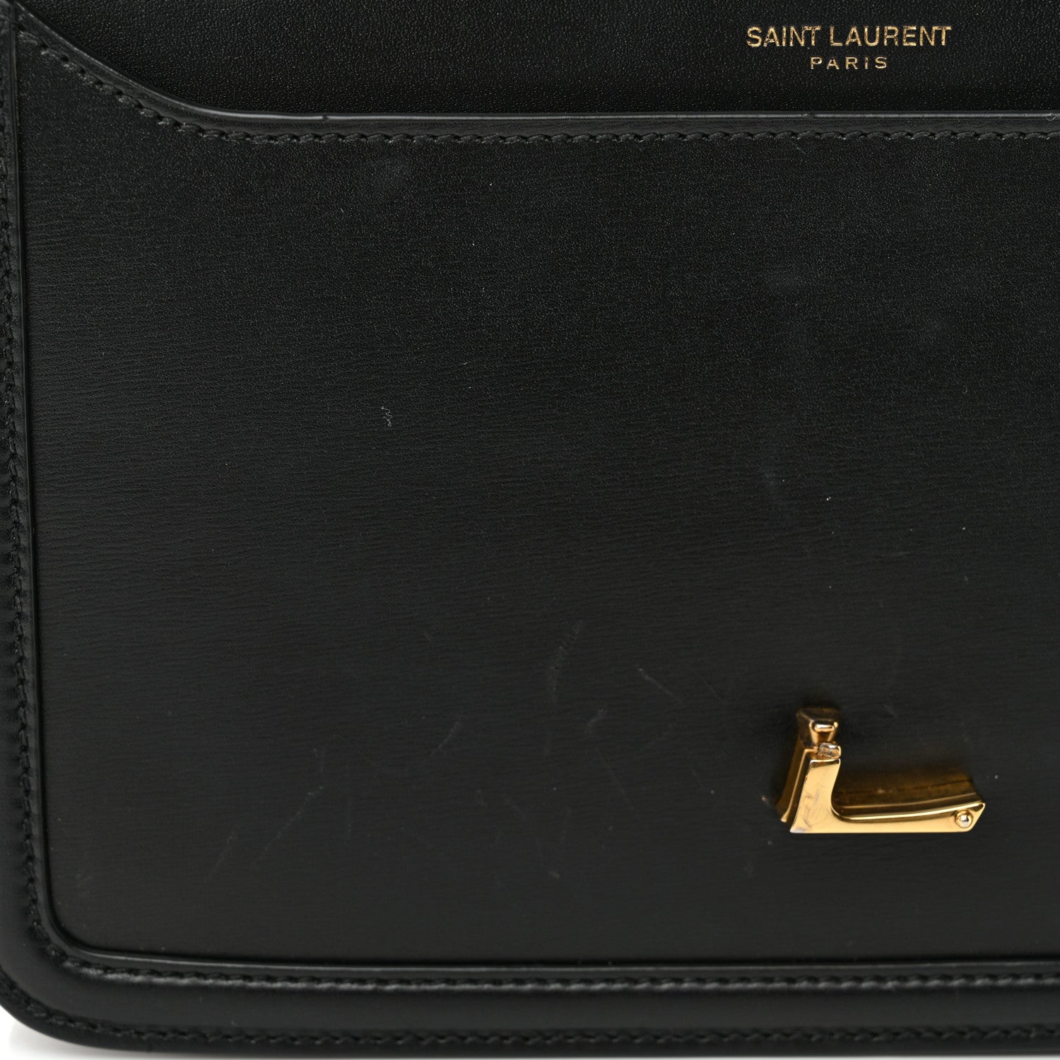 Saint Laurent Box Calfskin Monogram Medium Solferino Satchel Black 15 of 15