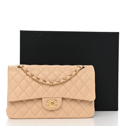 Chanel Lambskin Quilted Medium Double Flap Beige 11 of 11