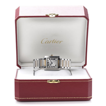 Cartier Stainless Steel 18K Yellow Gold 28mm Tank Francaise Automatic Watch 7 of 7