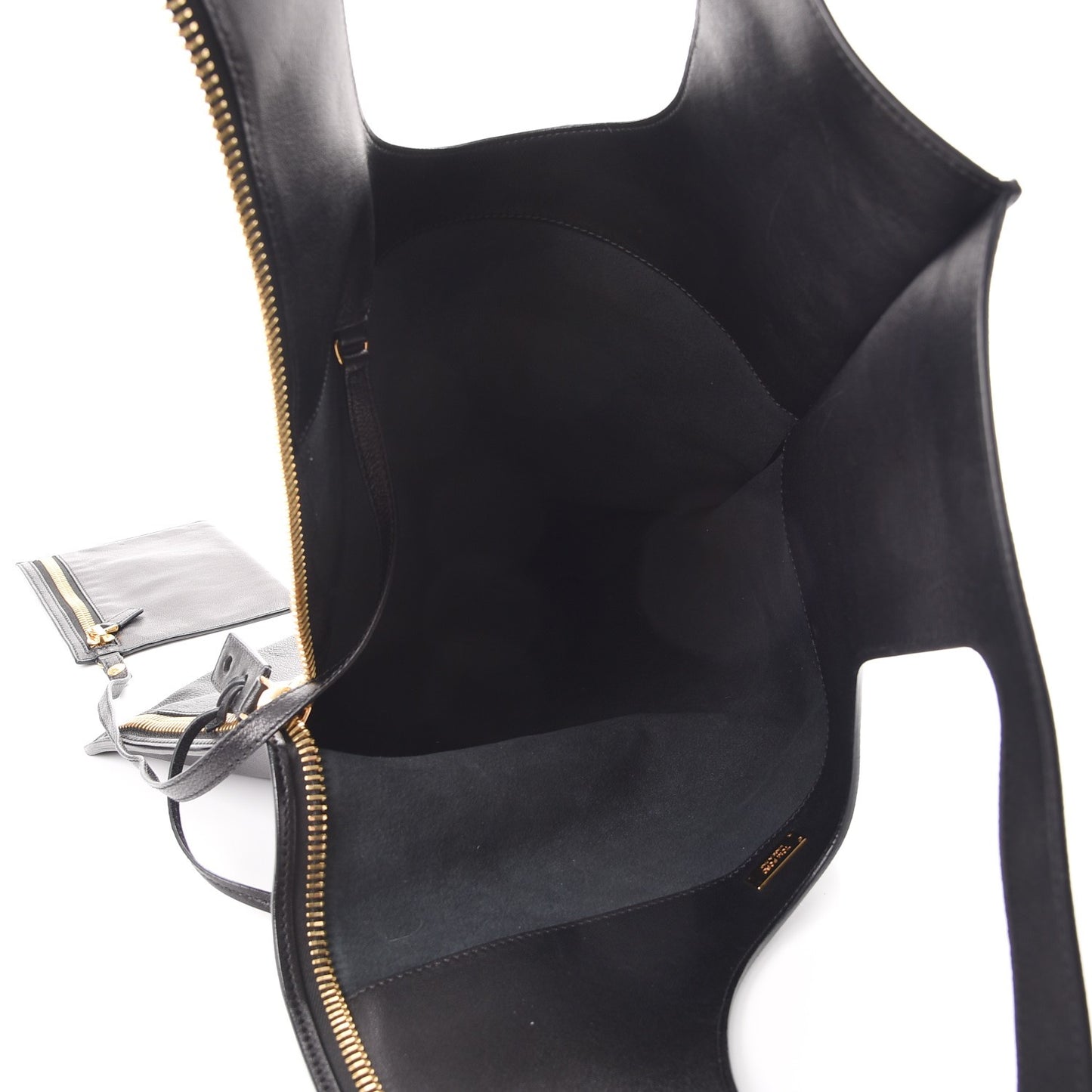Ramskin Large Alix Padlock Zip Shoulder Bag Black