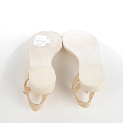 Chanel Calfskin CC Chain Thong Sandals 36.5 Beige 6 of 8