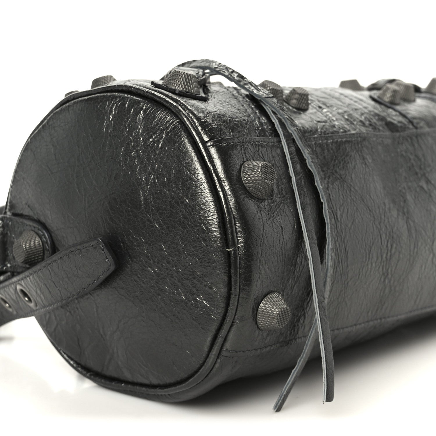 Balenciaga Agneau Arena Le Cagole Cylinder Bag Steel Grey 9 of 10