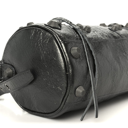 Balenciaga Agneau Arena Le Cagole Cylinder Bag Steel Grey 9 of 10
