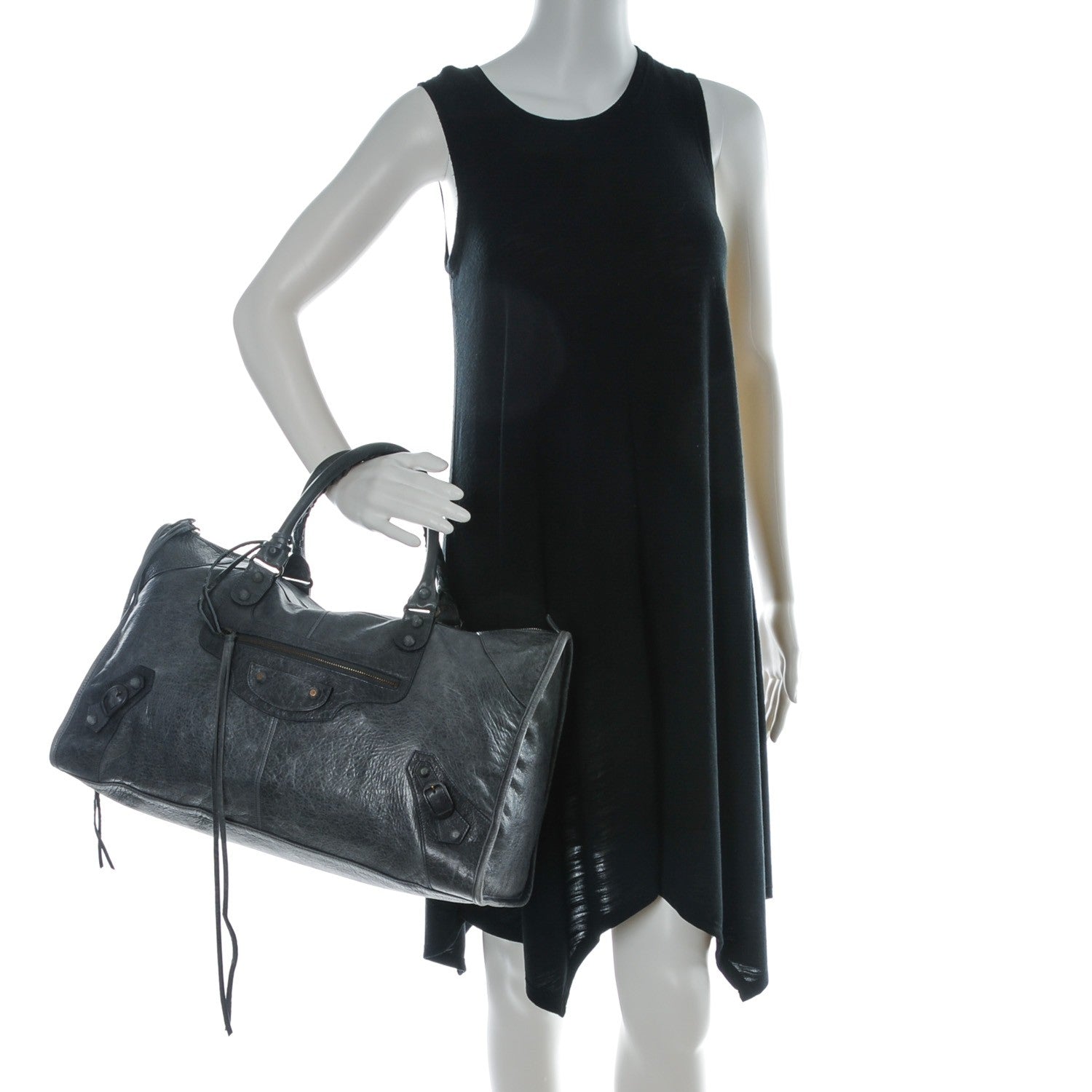 Balenciaga Agneau Rubber Covered Classic Hardware Work Anthracite 2 of 8