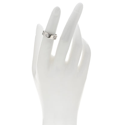 Cartier 18K White Gold 3 Diamond 5.5mm LOVE Ring 48 4.5 2 of 5