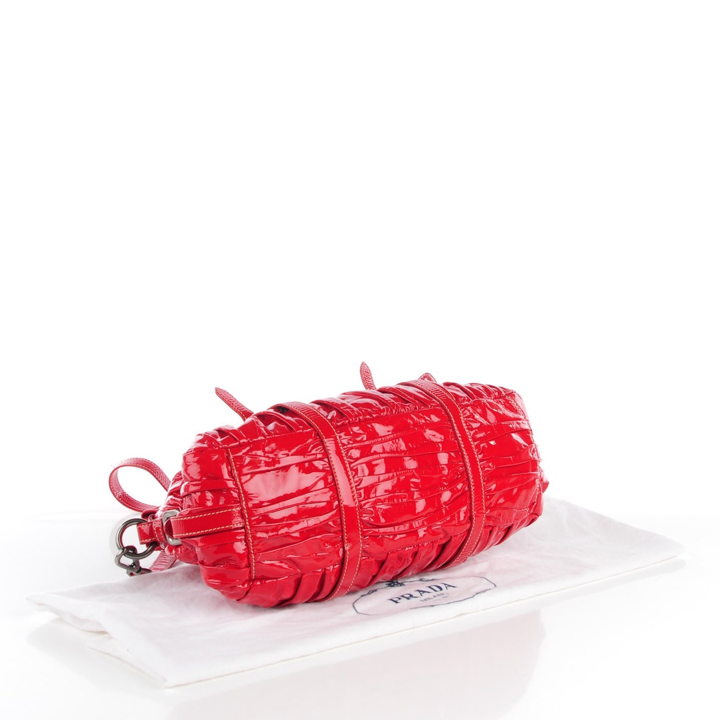 Vernice Patent Dressy Gaufre Tote Rosso
