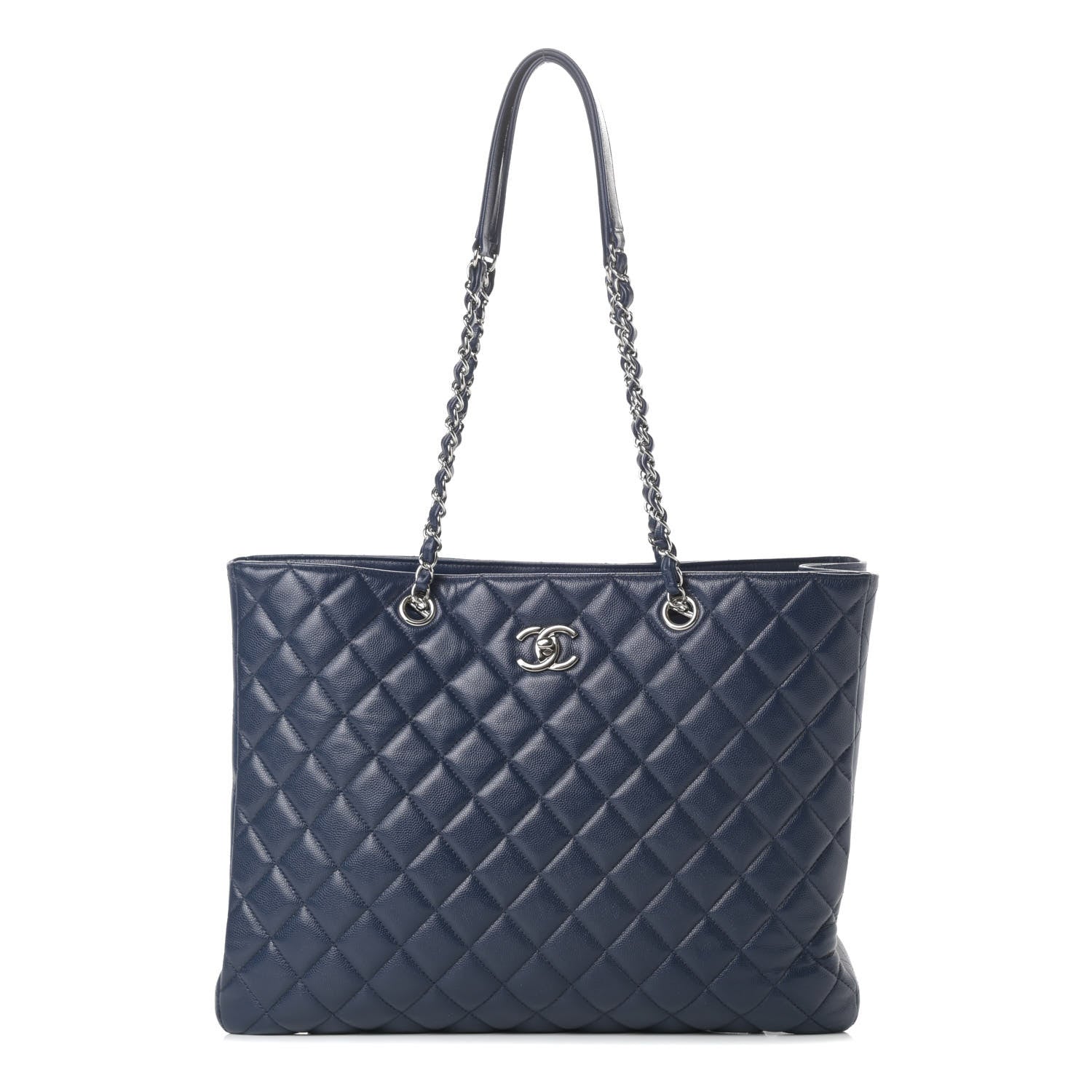 Chanel Caviar Quilted Large CC Shopping Tote Navy 1 of 15