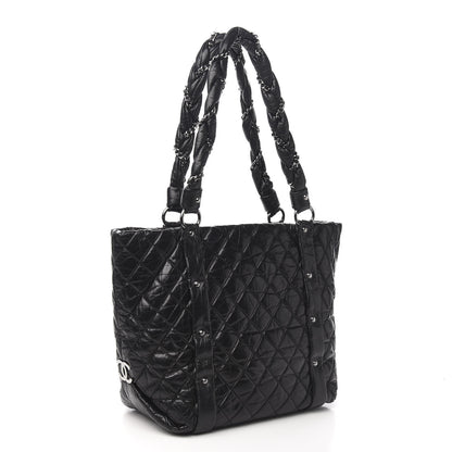 Chanel Distressed Lambskin Vintage Ligne Lady Braid Tote Black 2 of 9