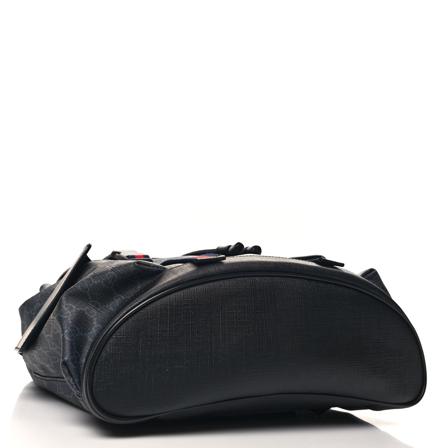 Soft GG Supreme Monogram Calfskin Web Double Buckle Backpack Black