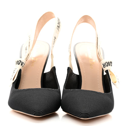 Christian Dior Technical Canvas Ribbon J'Adior Slingback 100mm Pumps 38 Black 2 of 16