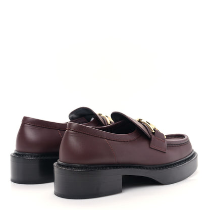 Louis Vuitton Calfskin Academy Loafers 37.5 Burgundy 4 of 7