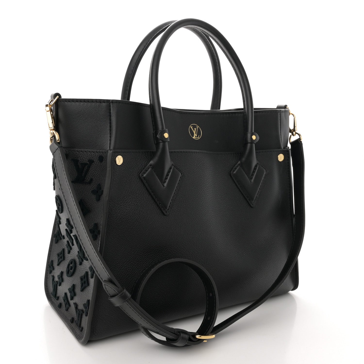 Louis Vuitton Calfskin Monogram Tufting On My Side Black 3 of 10