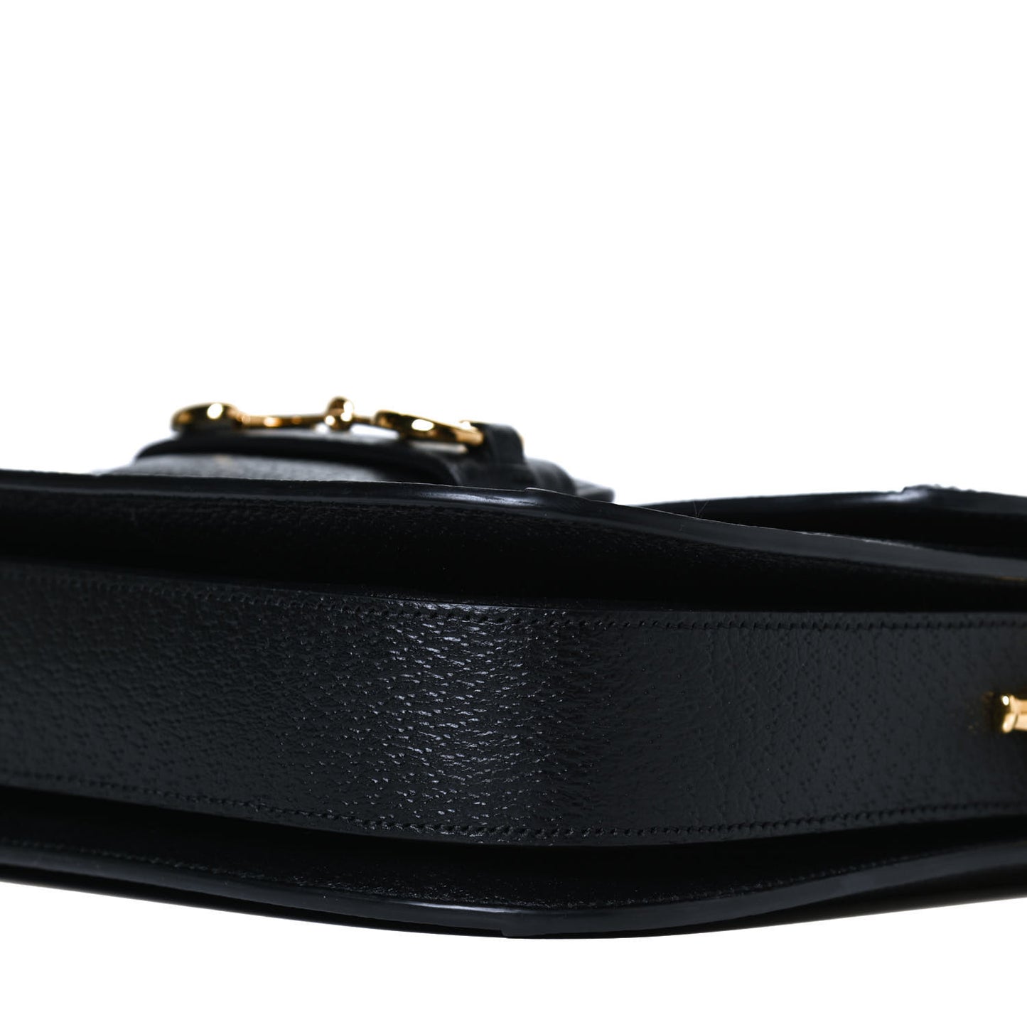 Jacquard Black Denim GG Monogram Textured Dollar Calfskin Horsebit 1955 Shoulder Bag Black Ivory