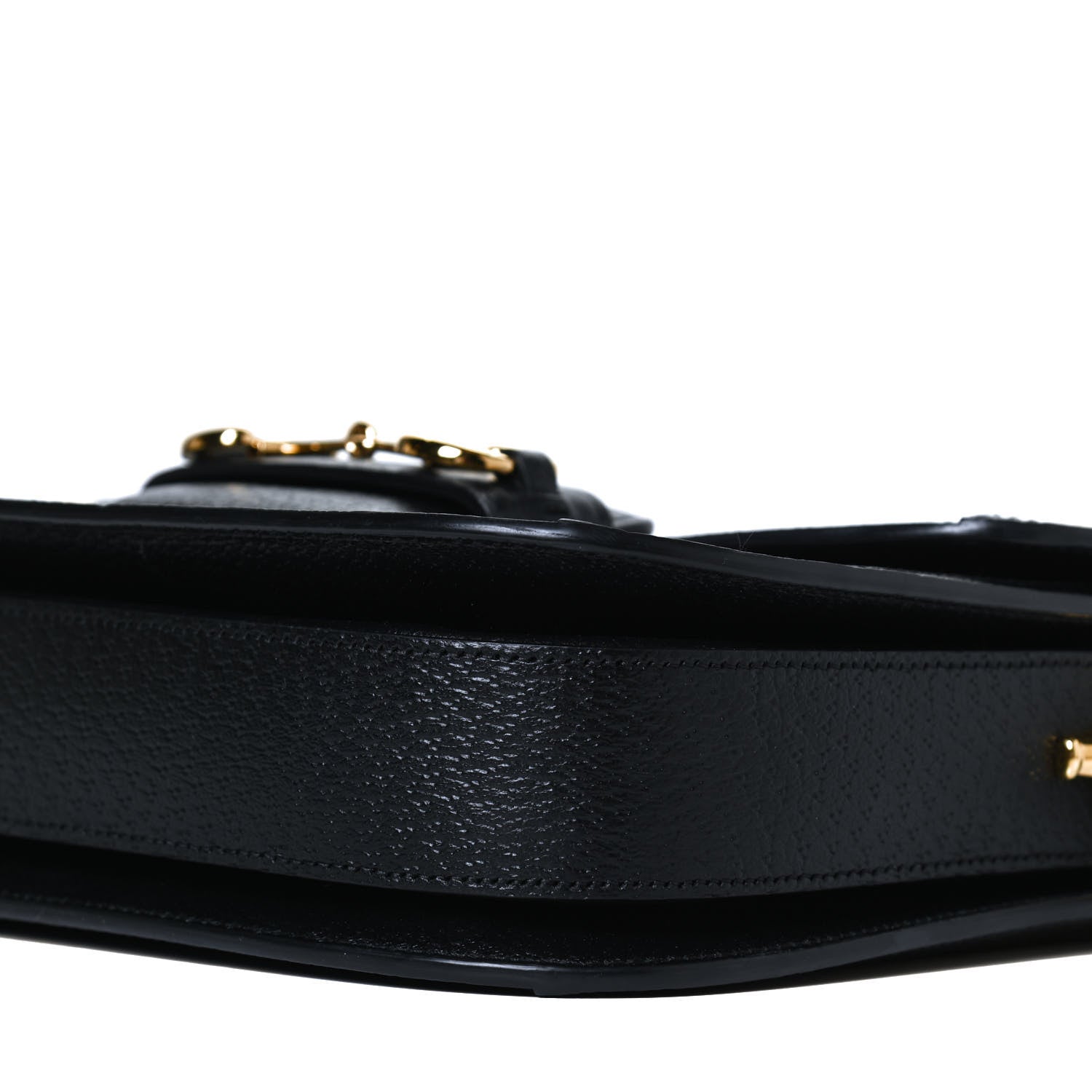 Gucci Jacquard Black Denim GG Monogram Textured Dollar Calfskin Horsebit 1955 Shoulder Bag Black Ivory 11 of 14
