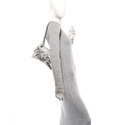 Balenciaga Crushed Calfskin Quilted Small Crush Chain Bag Silver 2 of 9