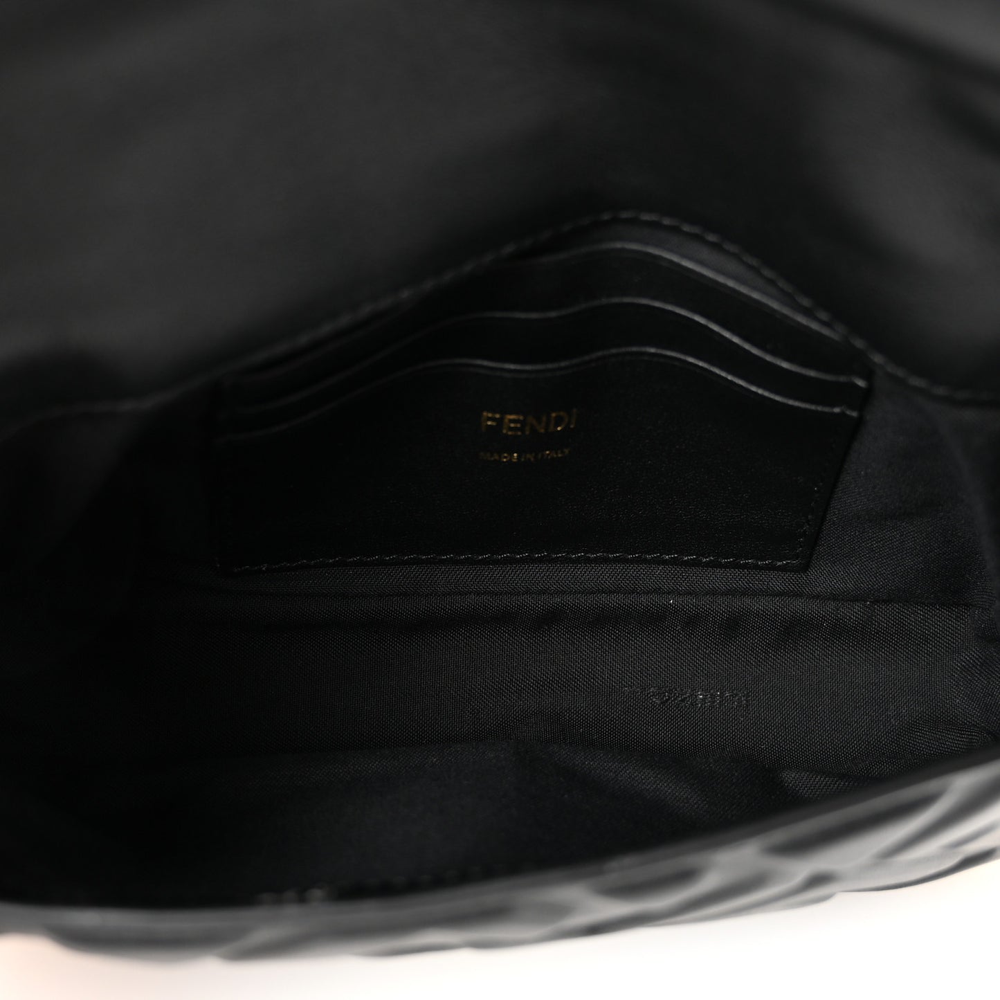 Nappa FF 1974 Embossed Mini Baguette Black