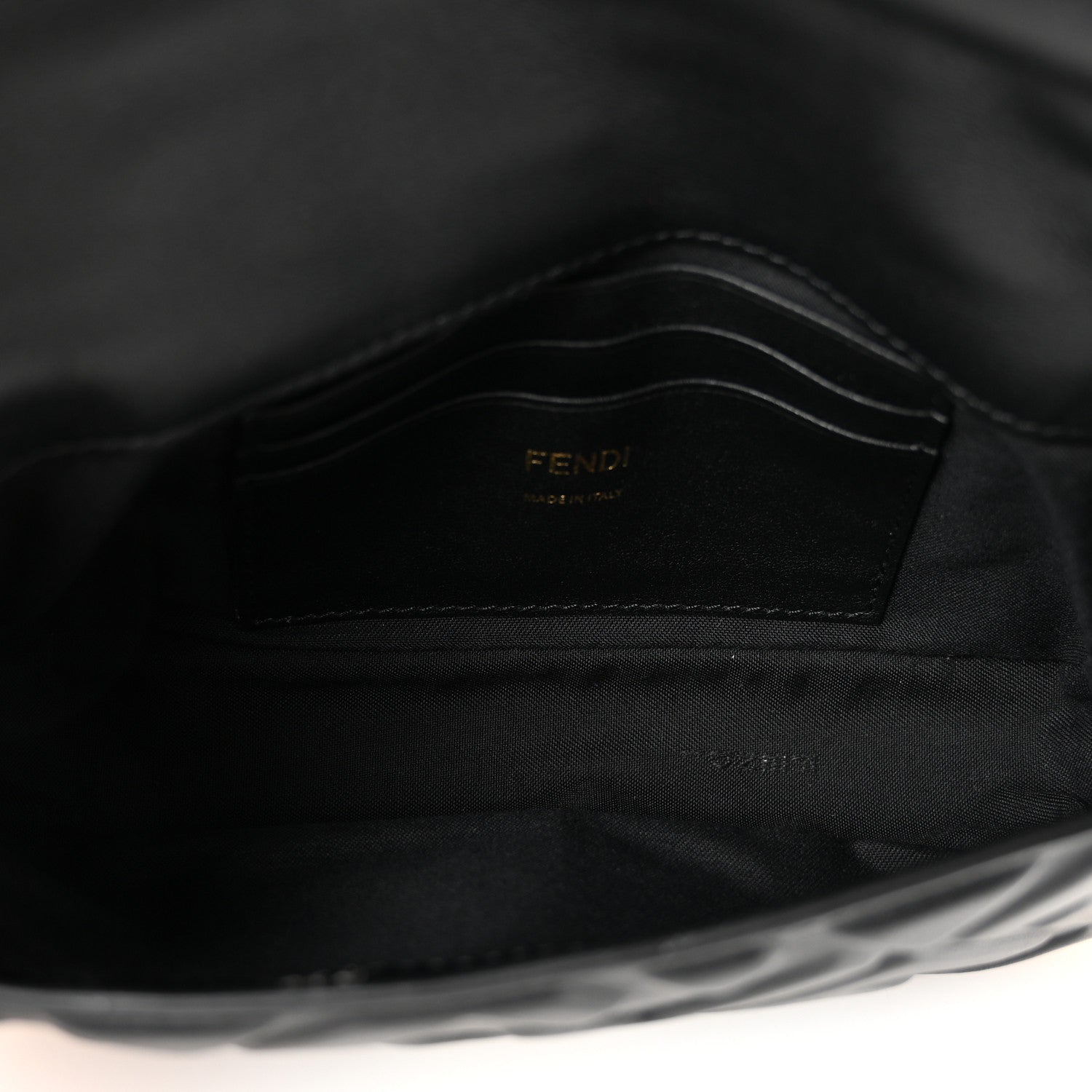 Fendi Nappa FF 1974 Embossed Mini Baguette Black 5 of 10