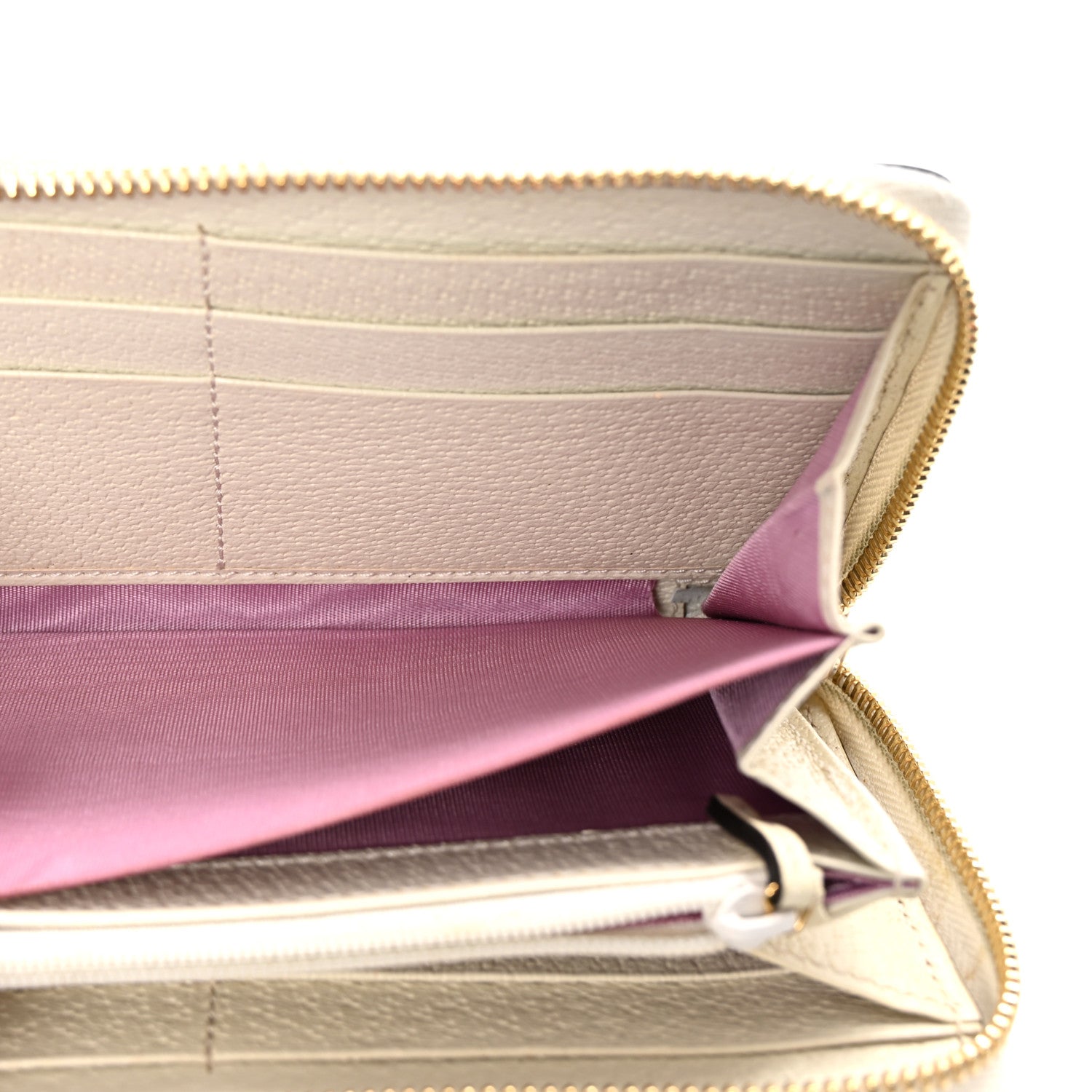 Gucci Textured Dollar Calfskin Berry Print GG Marmont Zip Around Wallet Mystic White Light Pink 5 of 7