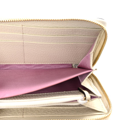 Gucci Textured Dollar Calfskin Berry Print GG Marmont Zip Around Wallet Mystic White Light Pink 5 of 7